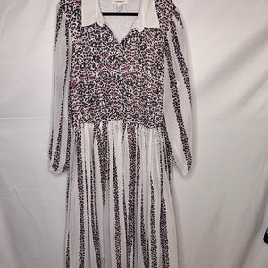 Girl with curves mixed print dress